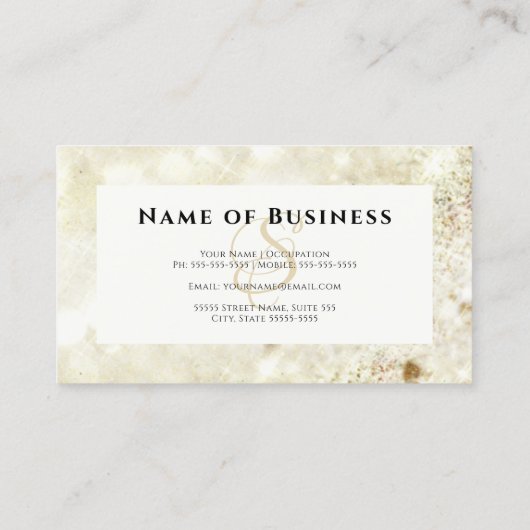 Carte De Visite Monogramme or glamour Parties scintillant Bokeh (Dos)