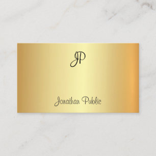 Carte De Visite Monogramme Or glamour professionnel moderne