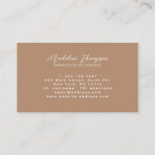 Carte De Visite Monogramme Or Métallisé Taupe Minimal Script (Dos)