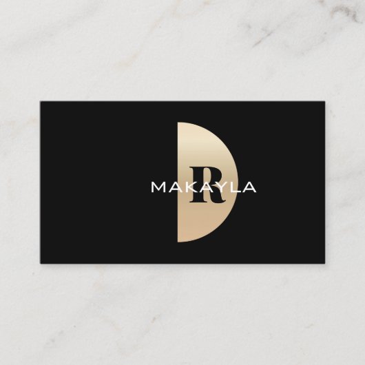 Carte De Visite Monogramme or moderne Elegant QR Code (Devant)