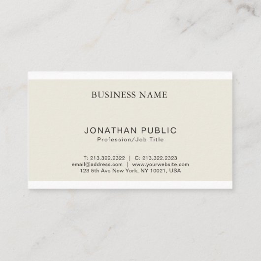 Carte De Visite Monogramme Or moderne et élégant Design Luxe (Dos)