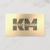 Carte De Visite Monogramme Or Moderne Metallo Professionnel (Devant)