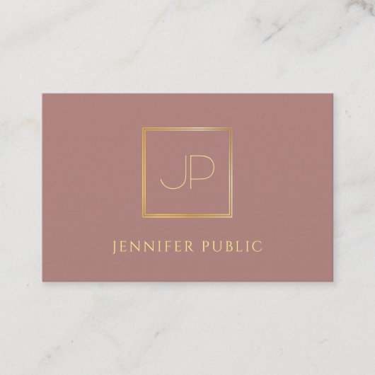 Carte De Visite Monogramme Or Moderne Modèle Professionnel Luxe (Devant)