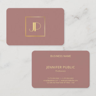 Carte De Visite Monogramme or moderne personnalisé Élégant Mod