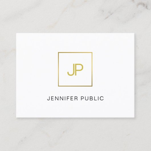 Carte De Visite Monogramme or moderne professionnel Design créatif (Devant)