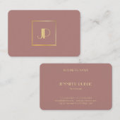 Carte De Visite Monogramme Or Professionnel Moderne Modèle élégant (Devant / Derrière)