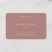 Carte De Visite Monogramme Or Professionnel Moderne Modèle élégant (Dos)