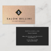 Carte De Visite Monogramme or rétro simple (Devant / Derrière)