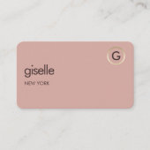 Carte De Visite Monogramme Or Rose (Devant)