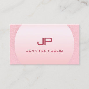 Carte De Visite Monogramme or rose rose moderne tendance