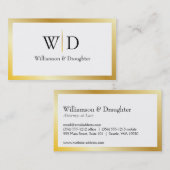 Carte De Visite Monogramme Or simple (Devant / Derrière)