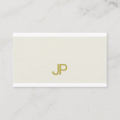 Carte De Visite Monogramme Or tendance Design moderne Plain (Devant)