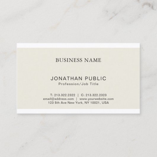 Carte De Visite Monogramme Or tendance Design moderne Plain (Dos)