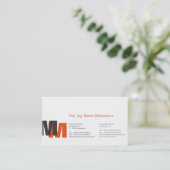 Carte De Visite Monogramme orange (Debout devant)