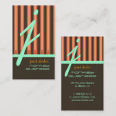 Carte De Visite Monogramme orange/chocolat/rayures de fruits de me (Devant / Derrière)