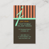 Carte De Visite Monogramme orange/chocolat/rayures de fruits de me (Dos)