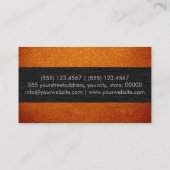 Carte De Visite Monogramme Orange Cuir Look (Dos)