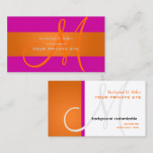 Carte De Visite Monogramme orange dégradé/do-it-yourself couleur a (Devant / Derrière)