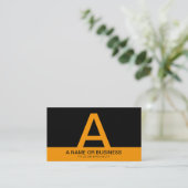 Carte De Visite monogramme orange gras (Debout devant)
