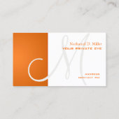 Carte De Visite Monogramme orange radieux (Dos)