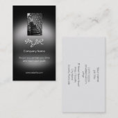 Carte De Visite Monogramme, où vos marches mènent, effet métalliqu (Devant / Derrière)