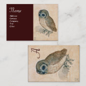 Carte De Visite MONogramme OWL, brun (Devant / Derrière)