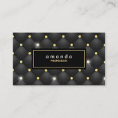 Carte De Visite Monogramme pailleté élégant or et noir scintillant (Devant)