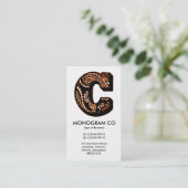 Carte De Visite Monogramme Paisley - B (Debout devant)