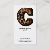 Carte De Visite Monogramme Paisley - B (Dos)