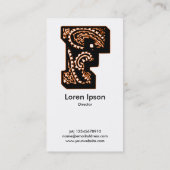 Carte De Visite Monogramme Paisley - F (Dos)