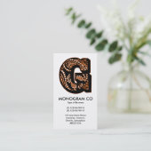 Carte De Visite Monogramme Paisley - G (Debout devant)