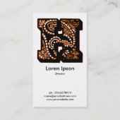 Carte De Visite Monogramme Paisley - H (Dos)