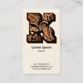 Carte De Visite Monogramme Paisley - K (Dos)