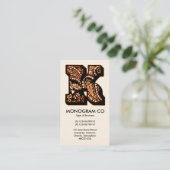Carte De Visite Monogramme Paisley - K (Debout devant)