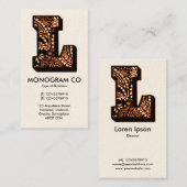 Carte De Visite Monogramme Paisley - L (Devant / Derrière)