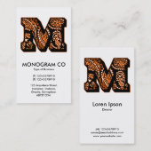 Carte De Visite Monogramme Paisley - M (Devant / Derrière)