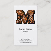 Carte De Visite Monogramme Paisley - M (Dos)