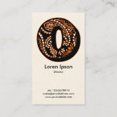Carte De Visite Monogramme Paisley - O (Dos)