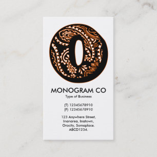 Carte De Visite Monogramme Paisley - O