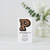 Carte De Visite Monogramme Paisley - P (Debout devant)