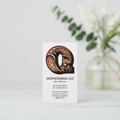 Carte De Visite Monogramme Paisley - Q (Debout devant)