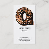 Carte De Visite Monogramme Paisley - Q (Dos)