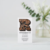 Carte De Visite Monogramme Paisley - R (Debout devant)