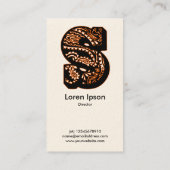 Carte De Visite Monogramme Paisley - S (Dos)