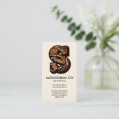 Carte De Visite Monogramme Paisley - S (Debout devant)