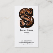 Carte De Visite Monogramme Paisley - S (Dos)