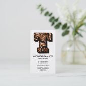 Carte De Visite Monogramme Paisley - T (Debout devant)