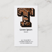 Carte De Visite Monogramme Paisley - T (Dos)