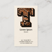 Carte De Visite Monogramme Paisley - T (Dos)