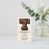 Carte De Visite Monogramme Paisley - T (Debout devant)